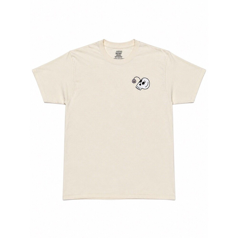 A.LAB Trash Fire Graphic T Shirt Cream Men’s L Skull Skate Streetwear